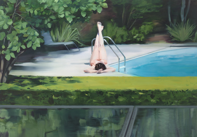 0118-caroline-walker-pool-party-oil-linen-green-black-landscape-image-reference-only.jpg